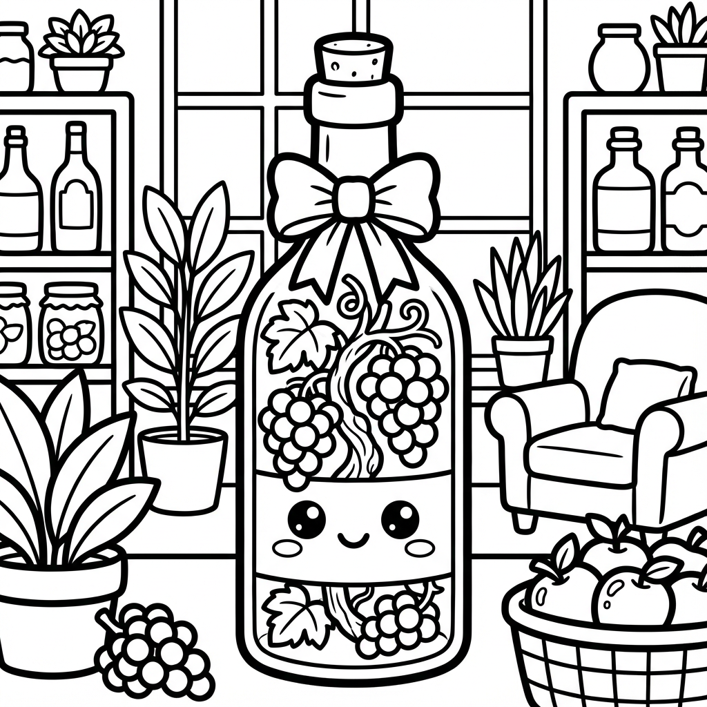 Peanut butter jar with a peanut farm, perfect for easy bold coloring pages.